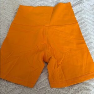 Offline by Aerie High-Waist Orange Bike Shorts with Wide Supportive Waistband